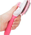 Escova Removedora de Pelos Soltos Autolimpante para cães e gatos