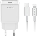 Kit Carregador Turbo Kaidi 20W USB-C + Cabo Lightning iPhone