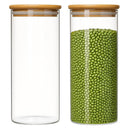 Dupla de Potes Herméticos em Vidro e Bambu - Design Rústico 900ml